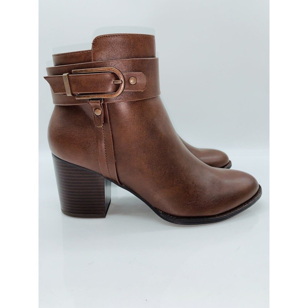EUROSOFT Women's Sydney Ankle Boots Fuax Leather Brown US 10M / EUR 42 - Picture 4 of 9